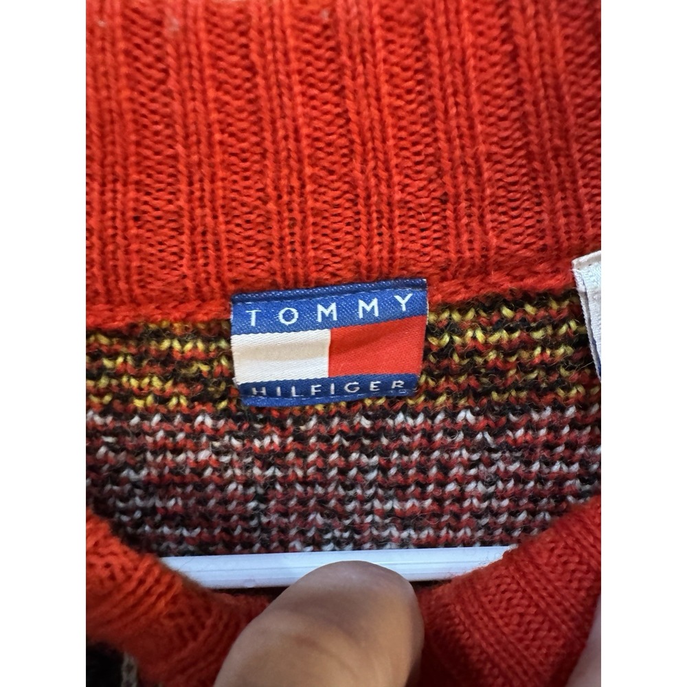 Vintage Tommy Hilfiger Knitted Jumper Sweater 100% Wool Fair Isle Ski Colorful - Picture 8 of 15